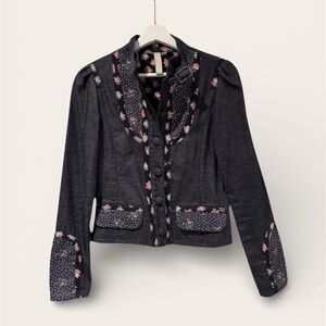 Ted Baker Navy Jacket with Pink Floral Trim